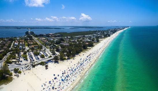 Aerial view of Anna Maria Island, Florida, South Carolina